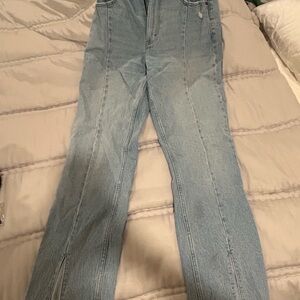 Abercrombie & Fitch Women's Light Blue Straight Leg Jeans